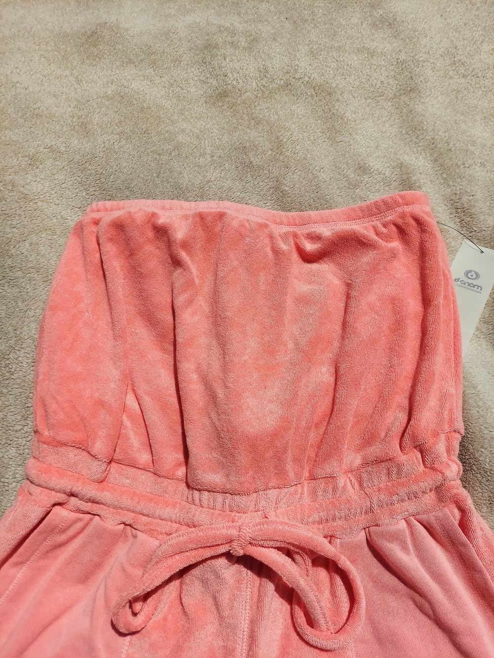 Mono B Coral Terry Strapless Romper Womens Size Smalk NWT Y2K Barbie Resortwear - Picture 4 of 7